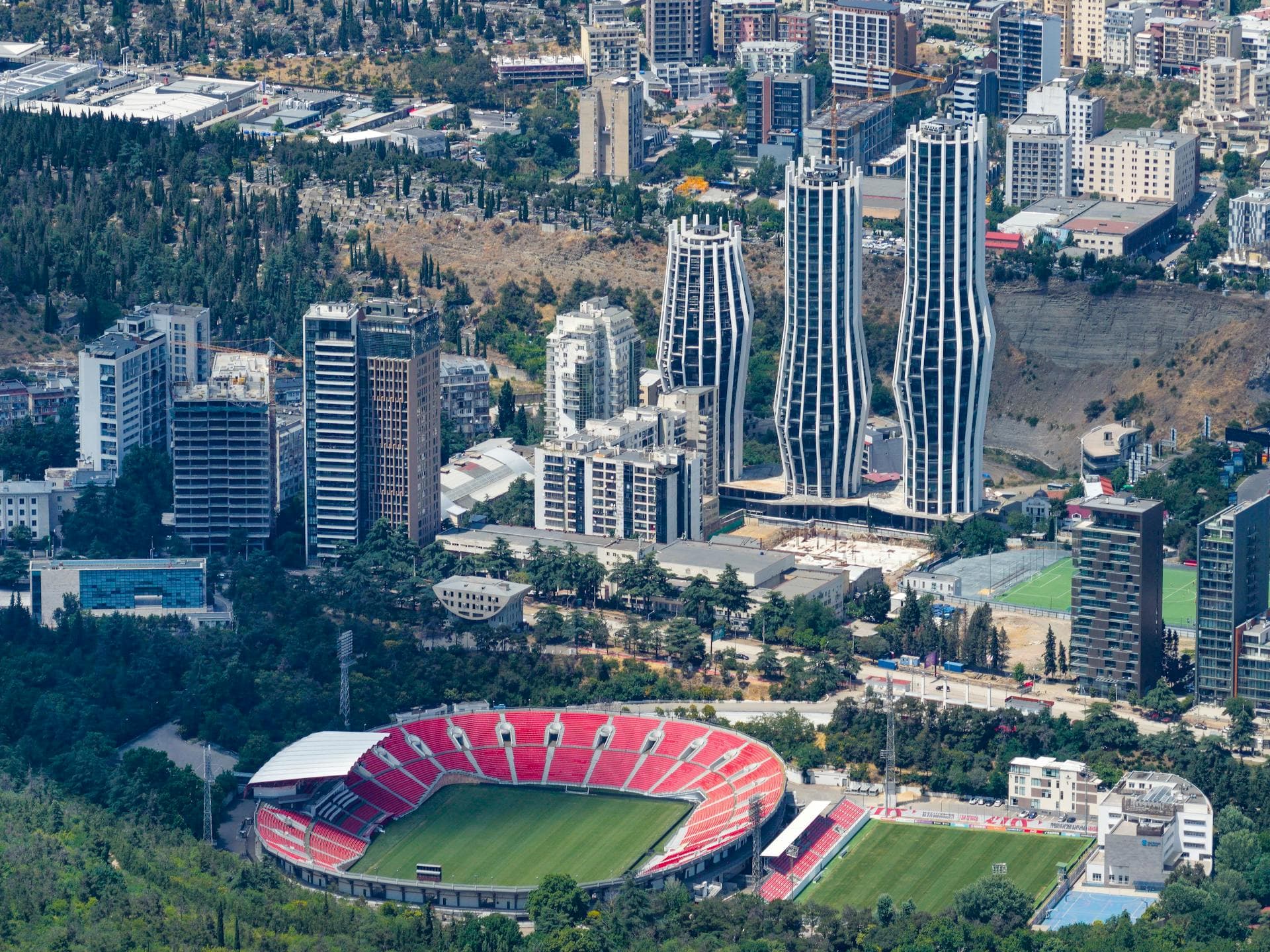 Aerial Albania city view